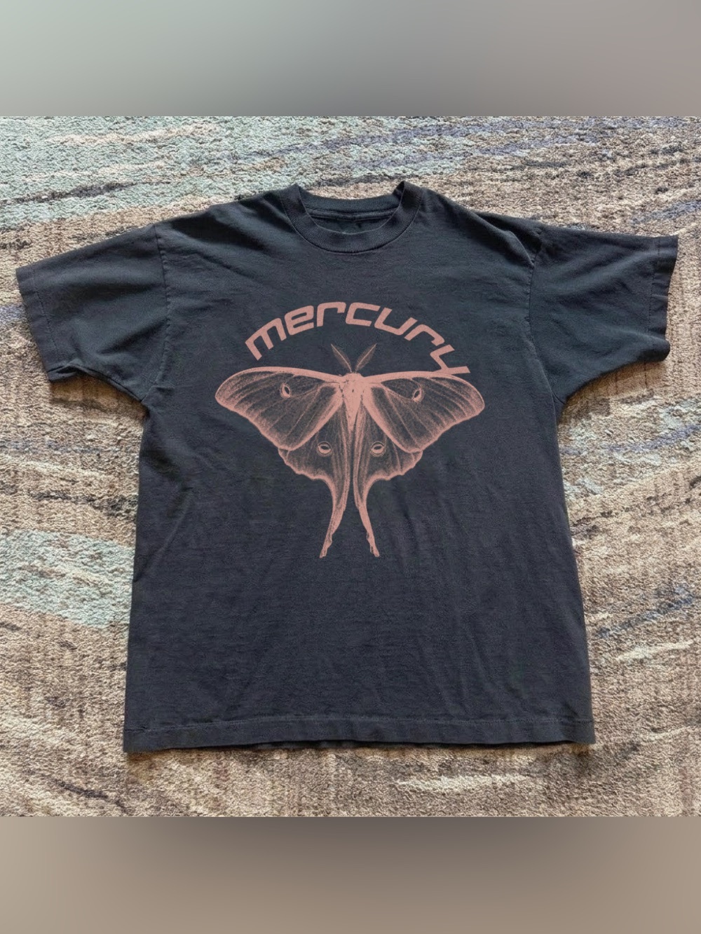 Mercury Luna Moth Pink Graphic Black Cottagecore T-Shirt